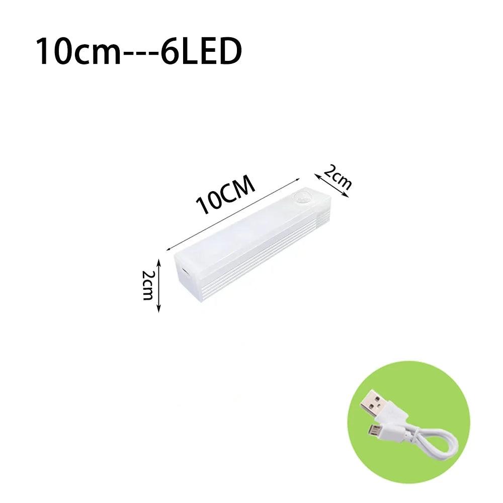 Rechargeable Motion Sensor Cabinet Light — Magnetic Wardrobe & Stair Strip