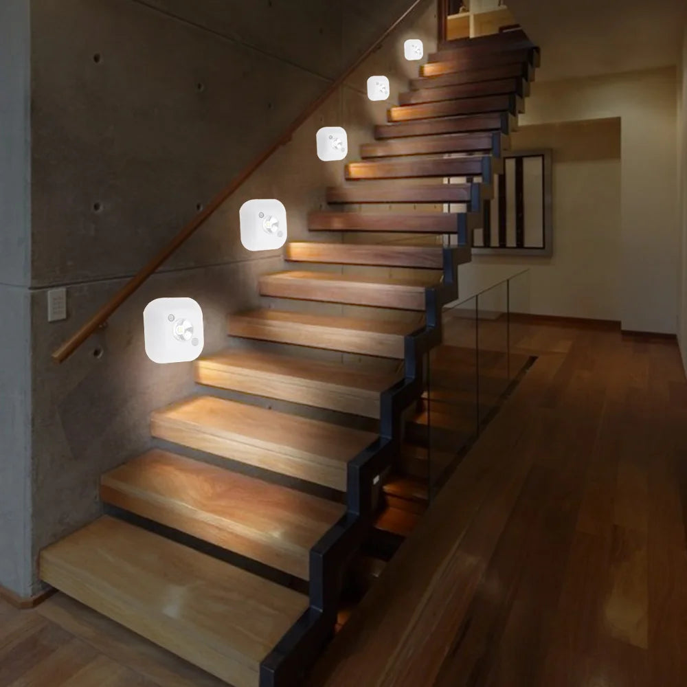 Compact Infrared Motion Sensor Night Light — Wireless Battery-Powered Lamp