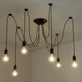 Vintage Spider Chandelier — Industrial Loft Pendant Light for Edison Bulbs