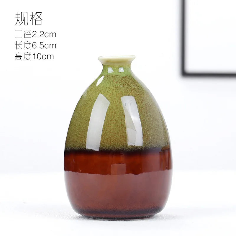 Glazed Ceramic Flower Vase — Modern Home Accent Craft Ornament
