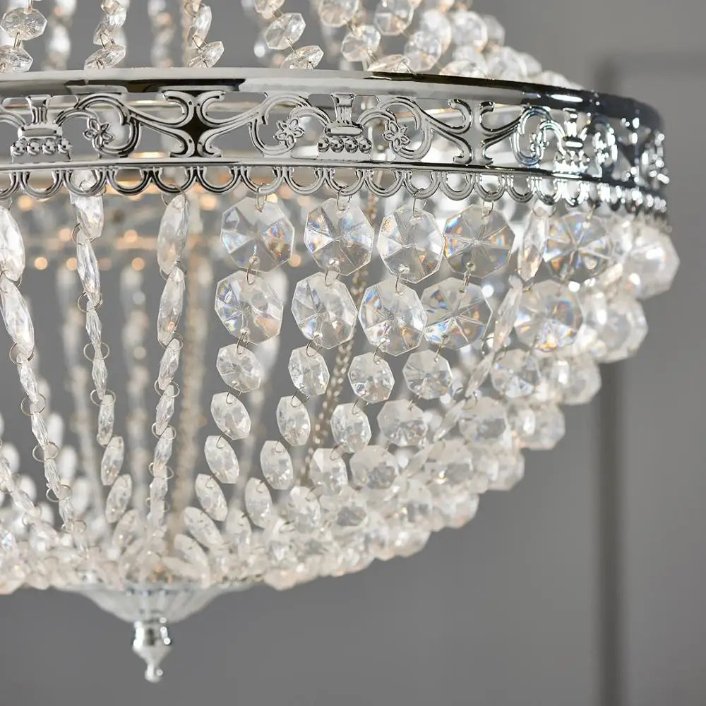 Vintage Crystal Charlotte Chandelier Shade — Regal Ceiling Light Fitting