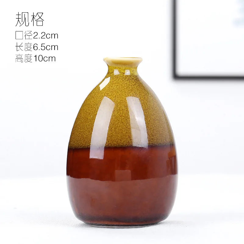 Glazed Ceramic Flower Vase — Modern Home Accent Craft Ornament