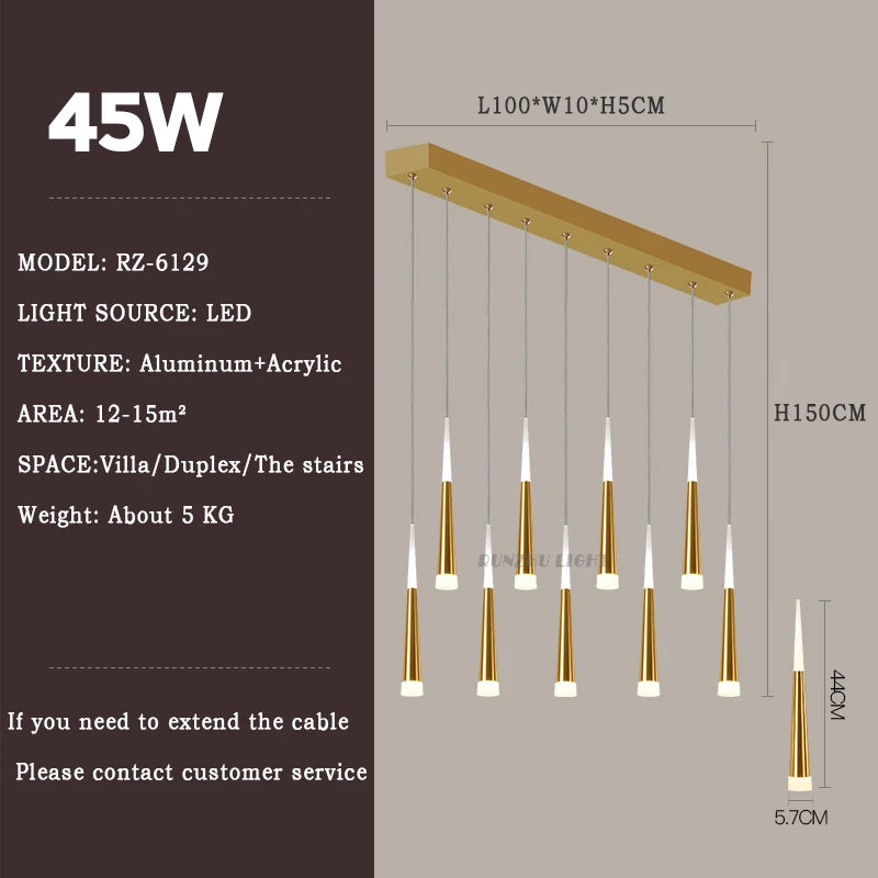 Meteor Shower Staircase Chandelier — Grand Villa Ceiling Light
