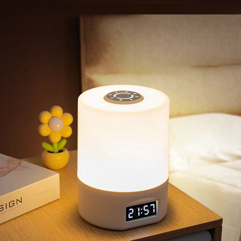 Touch-Control Desk Lamp with Calendar Clock — Dimmable Rechargeable Light