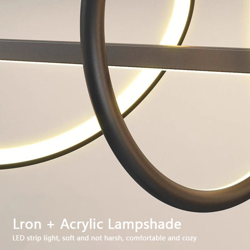 Spiral Linear Pendant Chandelier — Stepless Dimming Kitchen Island Light