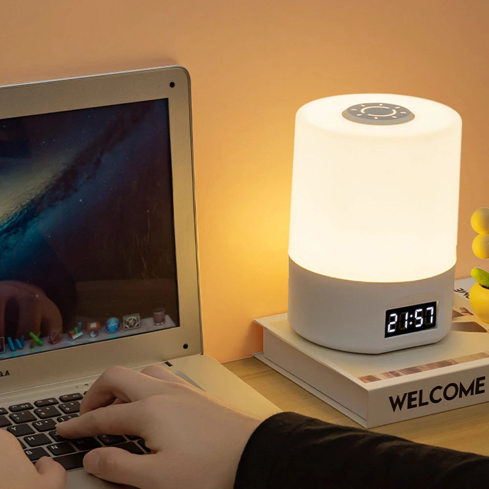 Touch-Control Desk Lamp with Calendar Clock — Dimmable Rechargeable Light