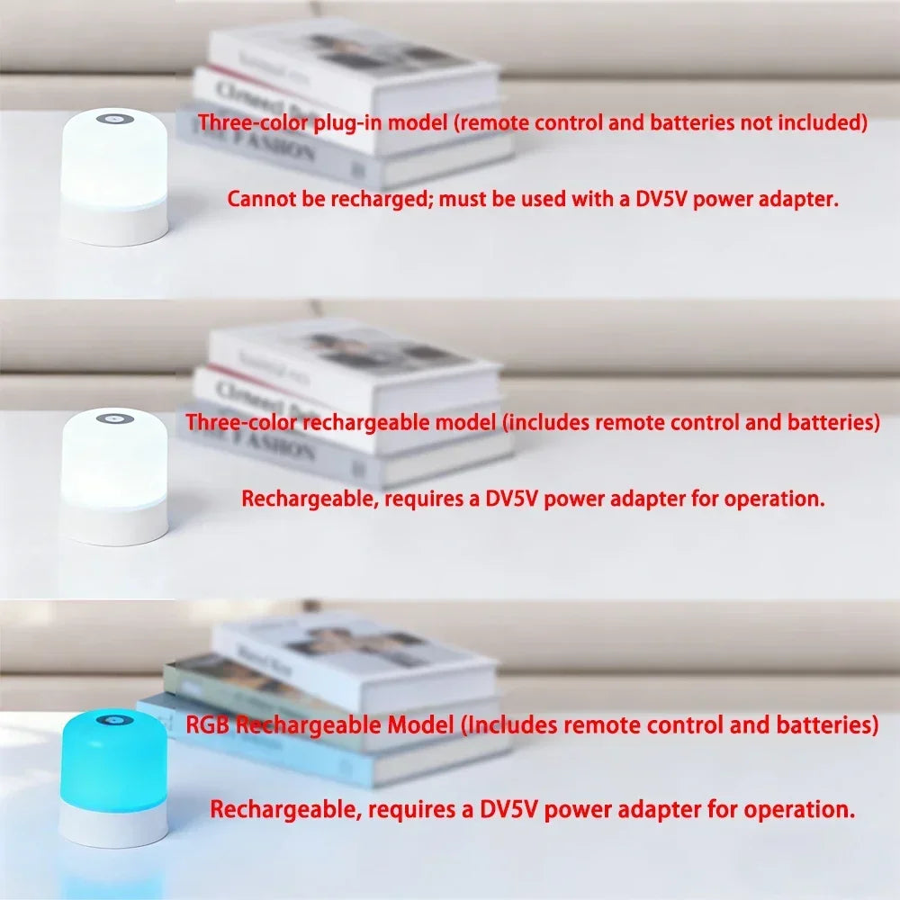 Touchscreen RGB Desk Lamp — Dimmable Rechargeable Bedside Light