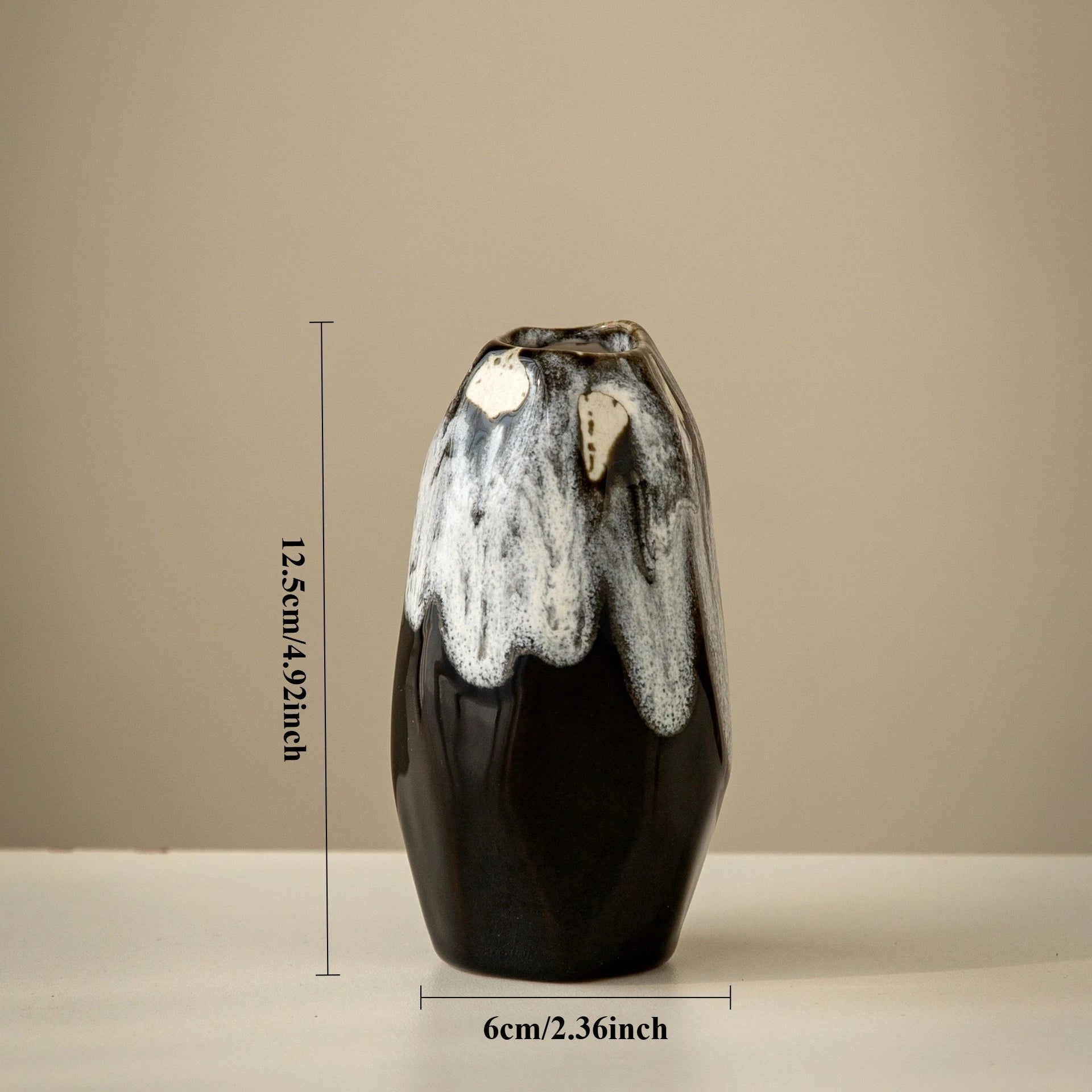 Japanese Kiln-Glazed Ceramic Vase — Handmade Retro Foyer Vessel