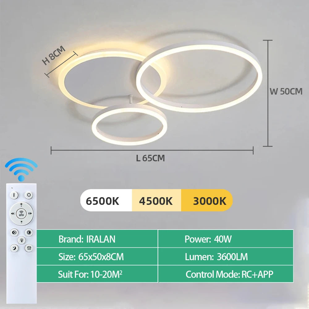 Infinite Dimming Acrylic Chandelier — Modern Multi-Head LED Ceiling Light