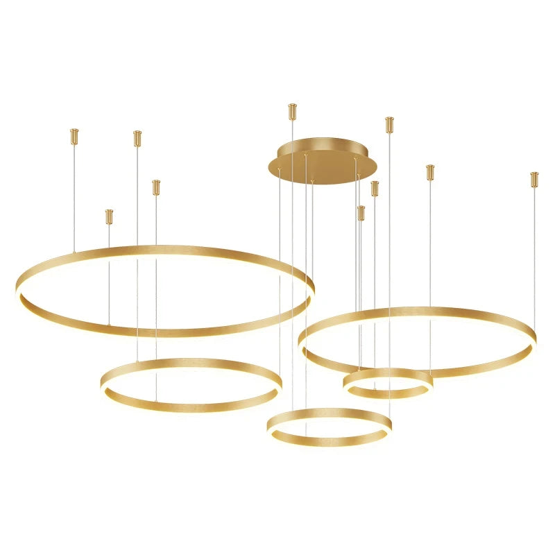 Circular Ring LED Chandelier — Modern Multi-Ring Ceiling Light