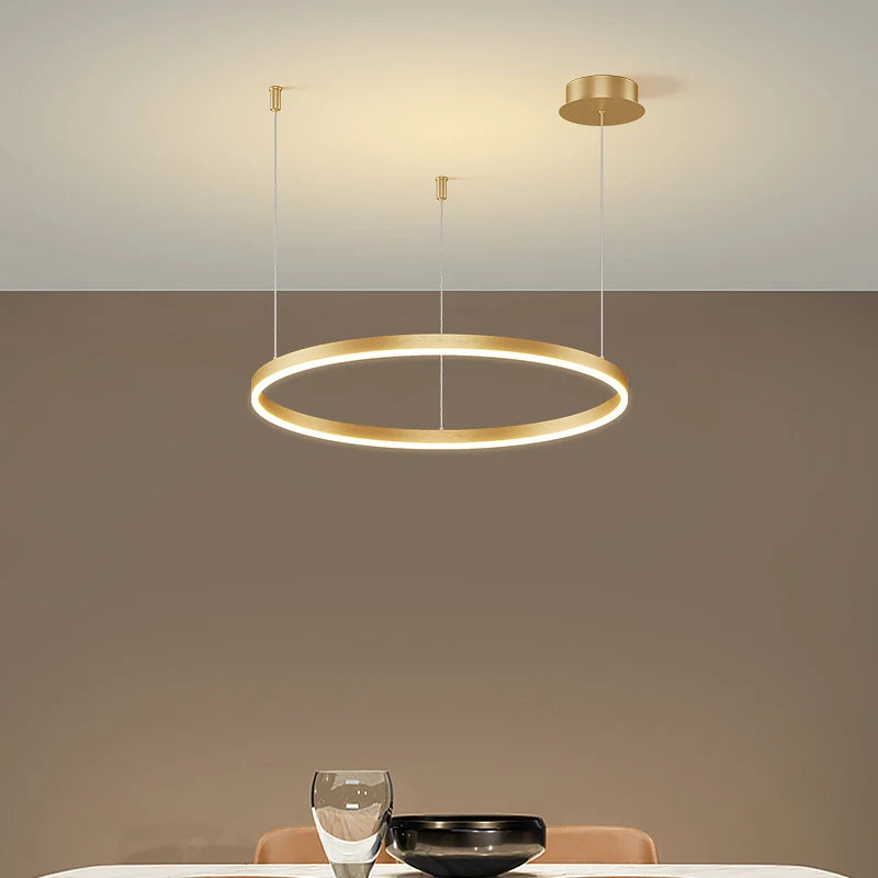Circular Ring LED Chandelier — Modern Multi-Ring Ceiling Light