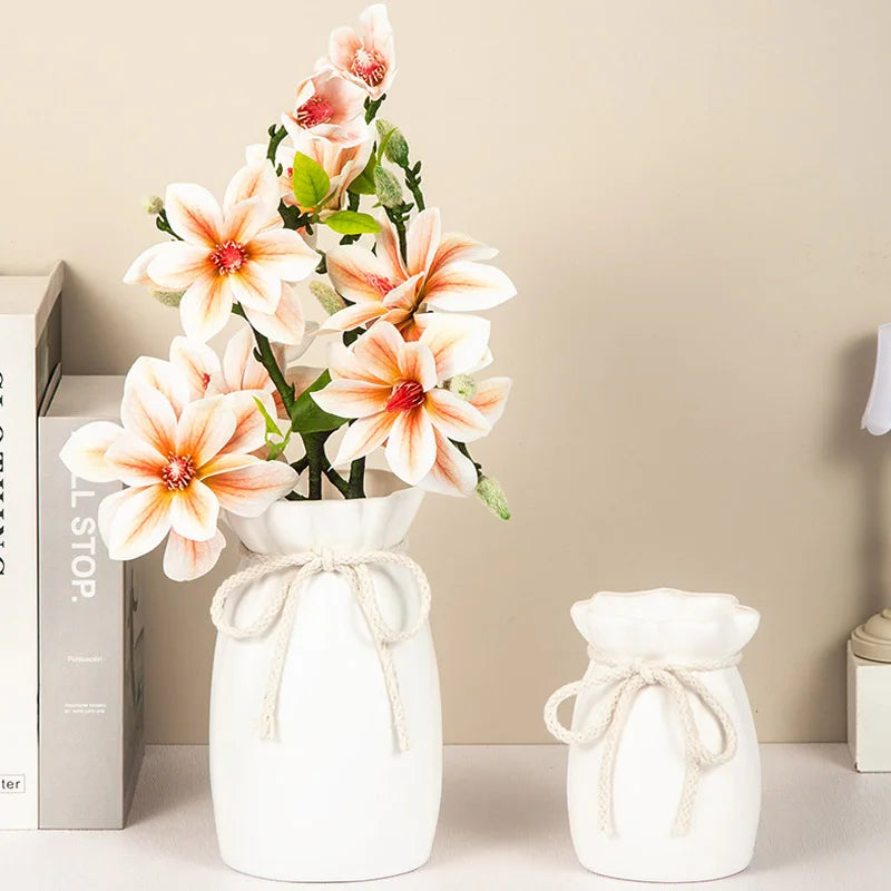 Minimalist Ceramic-Look Vase — Modern Bedroom & Living Room Vessel