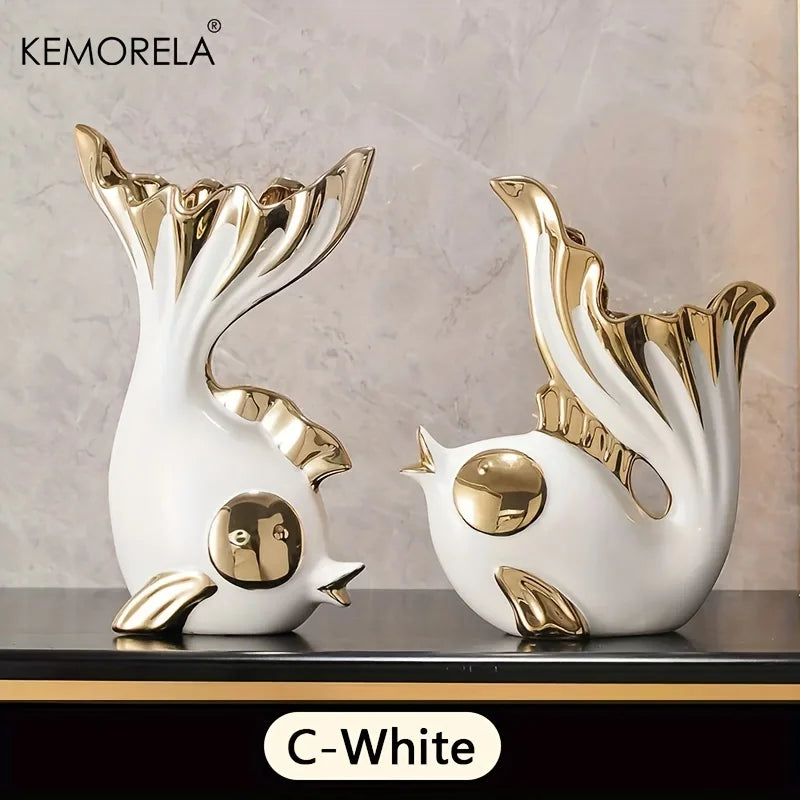 Modern Abstract Ceramic Statue — Sculptural Centerpiece for Living Room