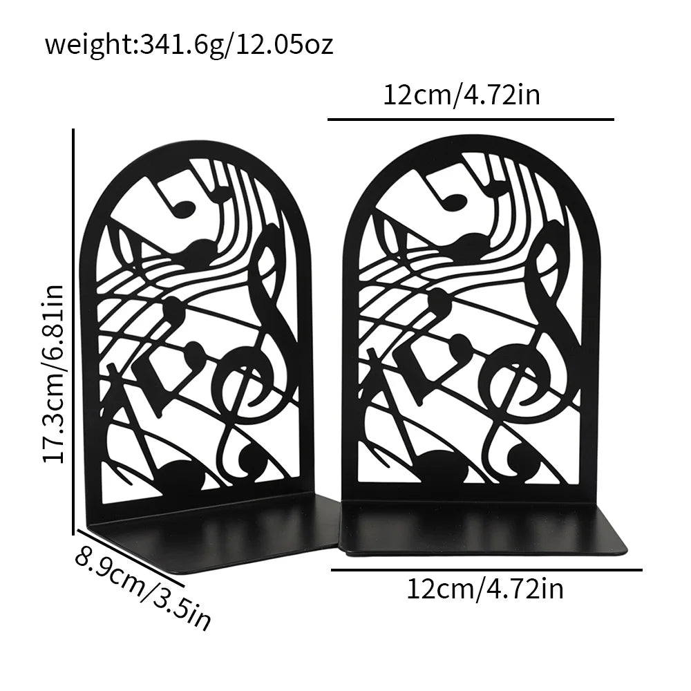 Metal Decorative Bookends — Heavy-Duty Shelf Organizer Set