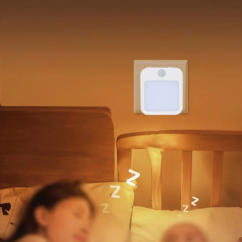 Plug-In Radar Motion Sensor Night Light — 7-Level Dimmable EU/US Lamp