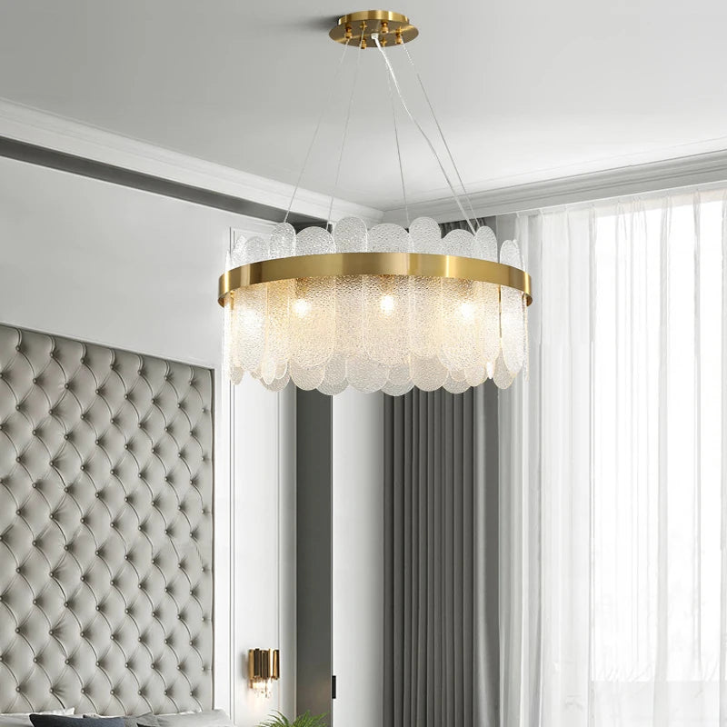 Crystal Ceiling Chandelier — Modern Art Deco Light for Bedroom & Dining Room