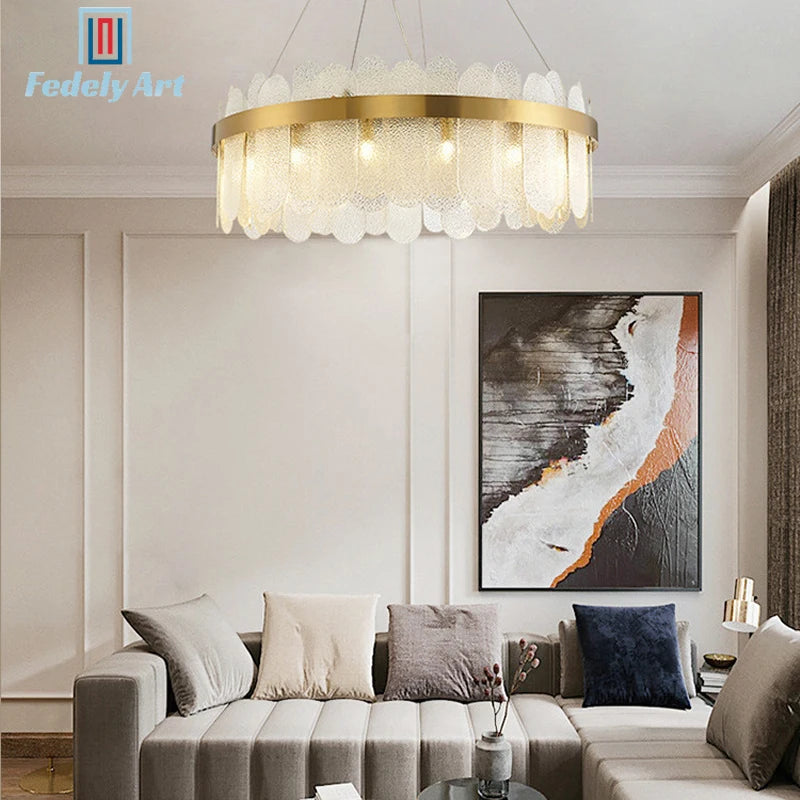 Crystal Ceiling Chandelier — Modern Art Deco Light for Bedroom & Dining Room