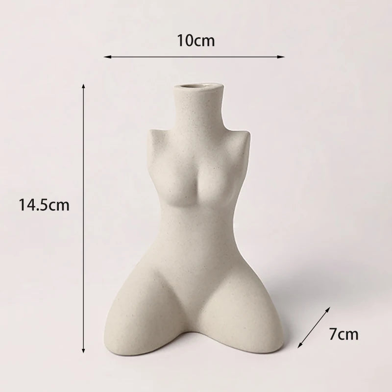 Sculptural Human-Form Ceramic Vase — Silent Wind Art Vessel