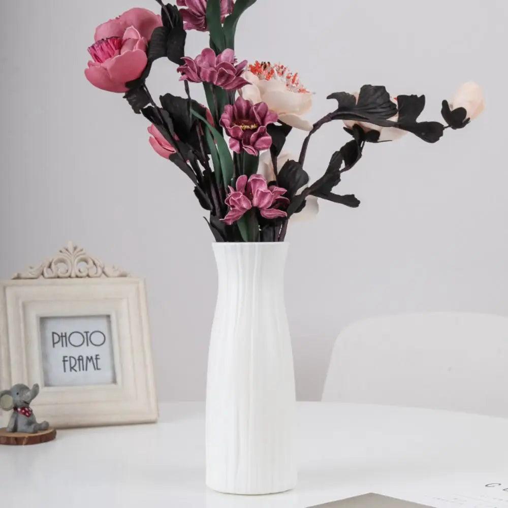 Modern Ceramic-Look Flower Vase — Minimalist Living Room Container