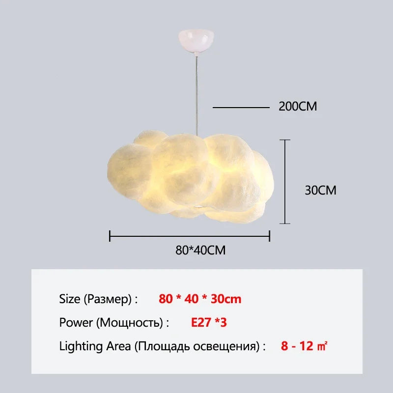Floating Cloud Pendant Chandelier — Modern White Sculptural Ceiling Light