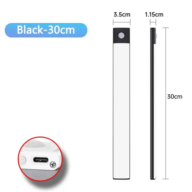 USB-C Rechargeable LED Cabinet Light — Ultra-Thin Motion Sensor Strip