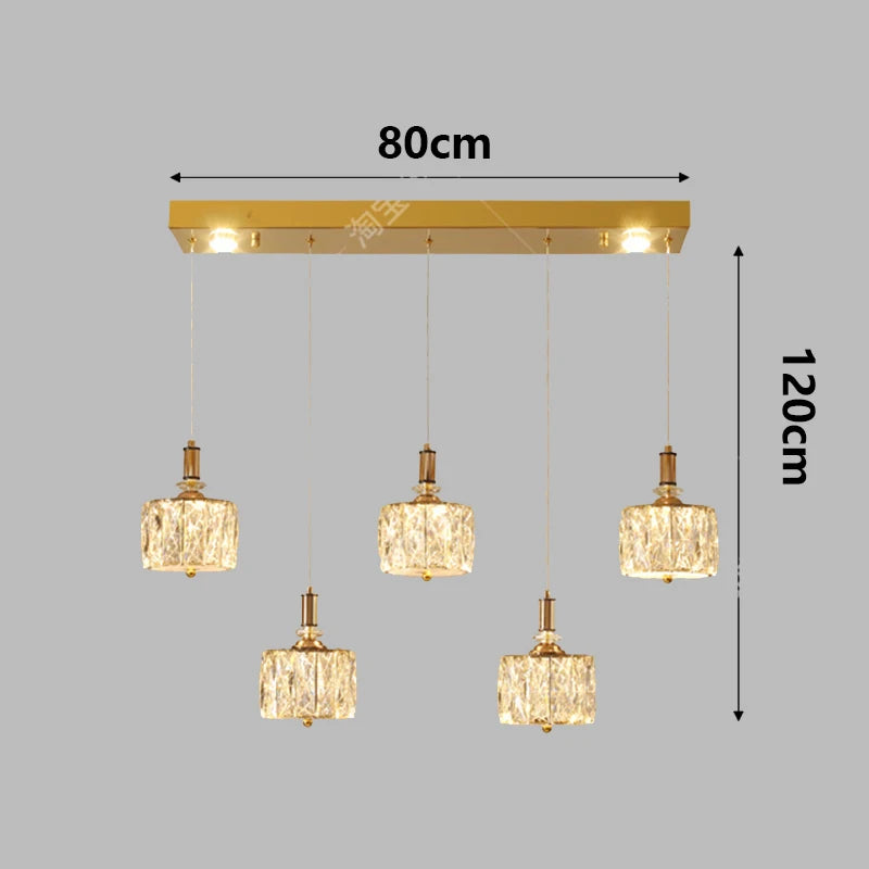Crystal Restaurant Chandelier — Grand Multi-Head Villa Ceiling Light