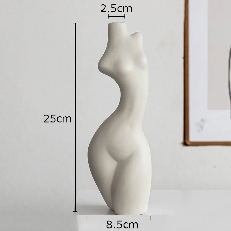 Sculptural Torso Ceramic Vase — Nordic Art Object Vessel