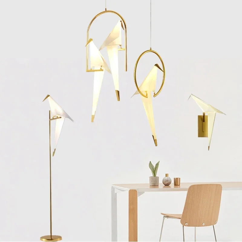 Origami Paper Bird Chandelier — Designer Bird Lamp Collection