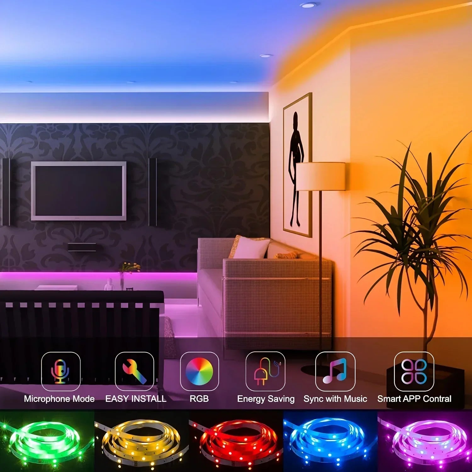 Smart Gaming RGB LED Strip — Music Sync App & Remote Controlled Light