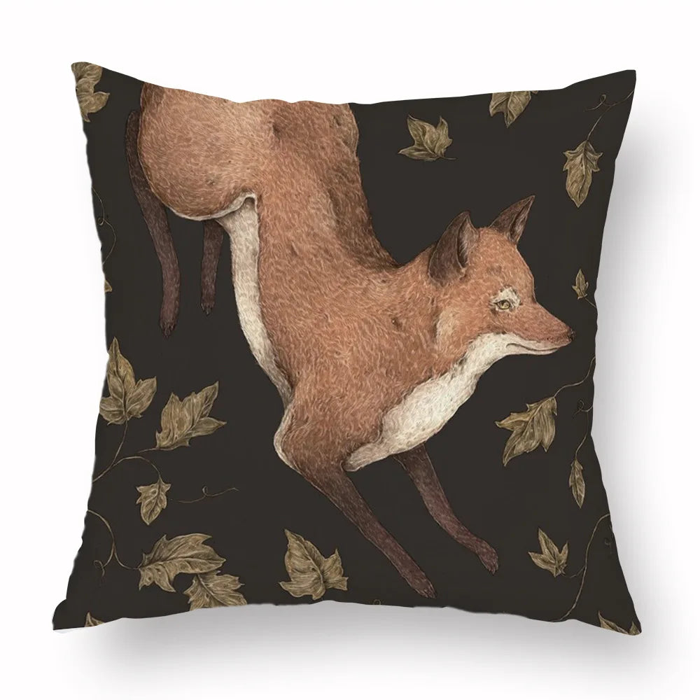Woven Animal Print Pillow Cover — Textured Sofa & Car Cushion