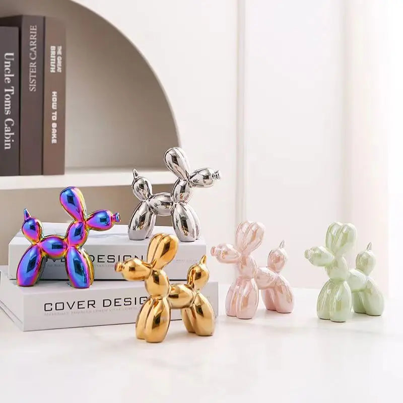 Ceramic Balloon Dog Sculpture — Nordic Modern Decorative Figurine