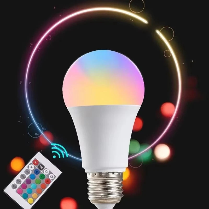 16-Color RGB E27 Smart Bulb — 24-Key Remote Control Atmosphere Light