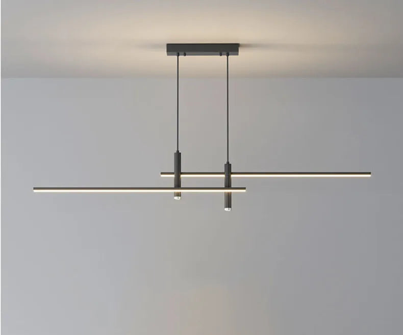 Modern Gold & Black LED Dining Chandelier — Minimalist Kitchen Pendant Fixture