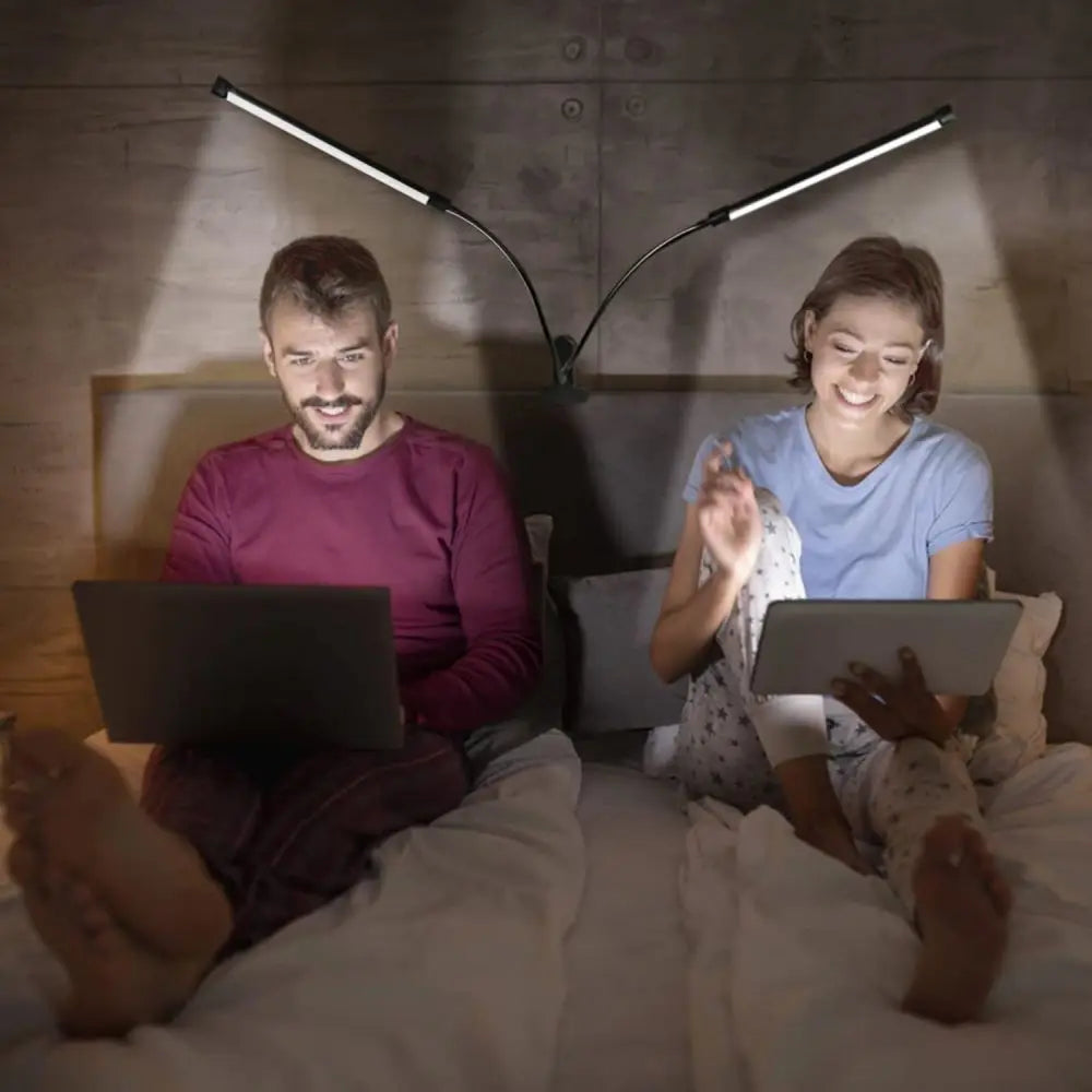 Clip-On LED Desk Lamp — Dimmable USB Reading Light with Clamp