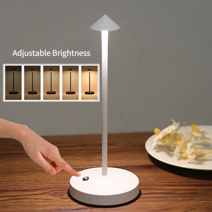 Wireless Touch-Control LED Desk Lamp — Dimmable Rechargeable Ambient Light