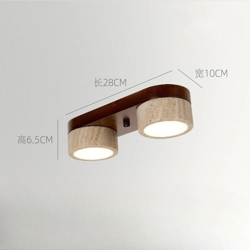 Walnut Gypsum Corridor Ceiling Light — Multi-Head Hallway Fixture