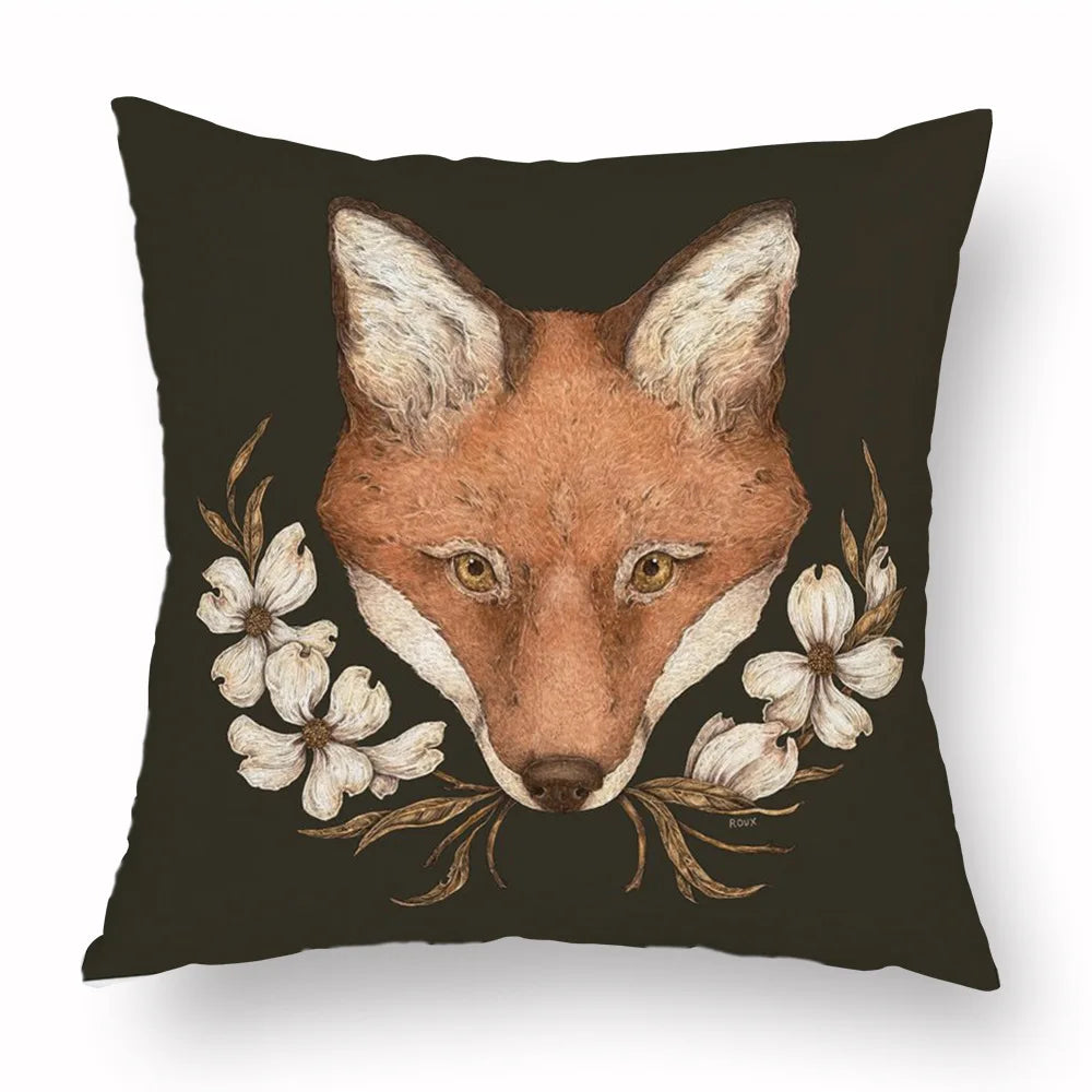 Woven Animal Print Pillow Cover — Textured Sofa & Car Cushion