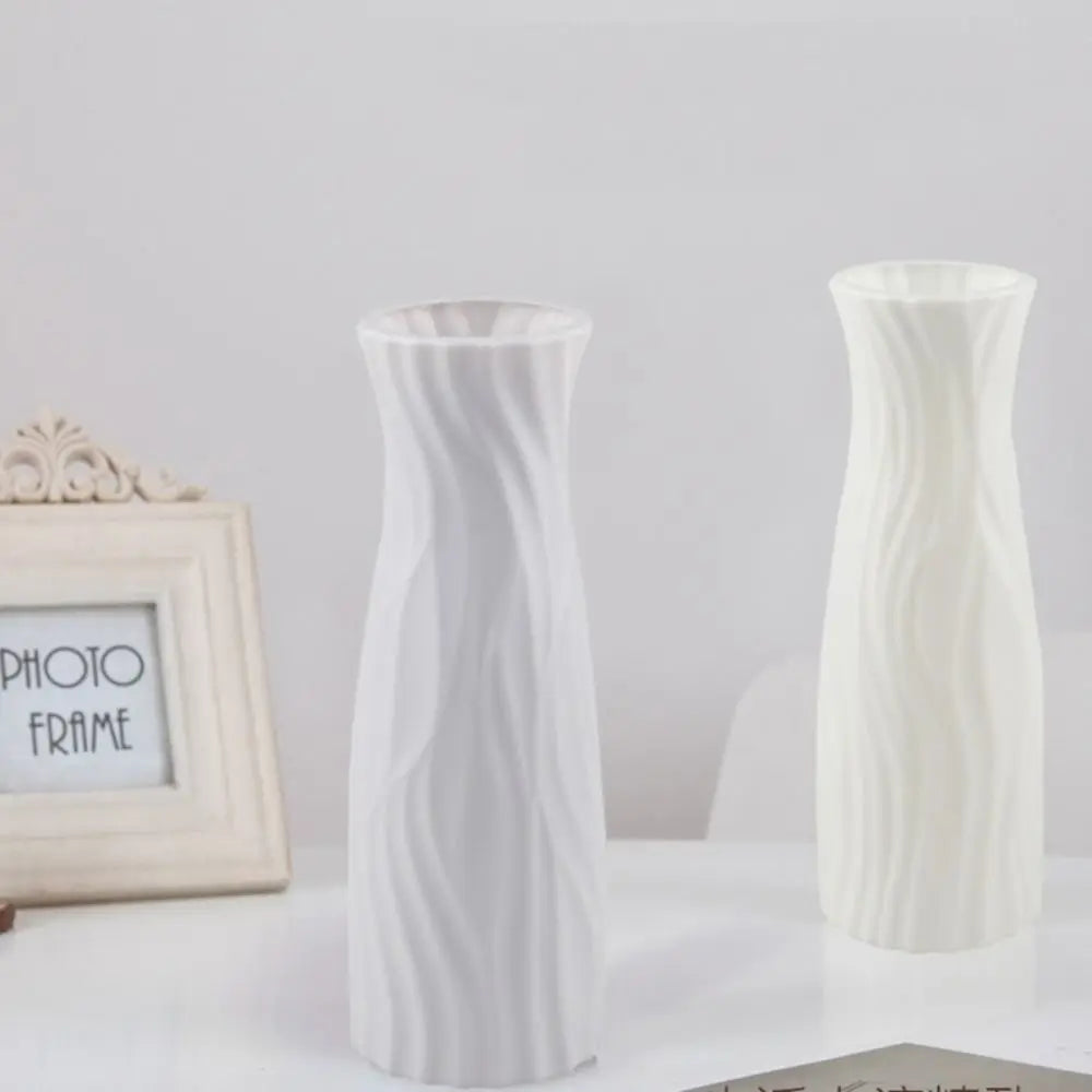 Modern Ceramic-Look Flower Vase — Minimalist Living Room Container