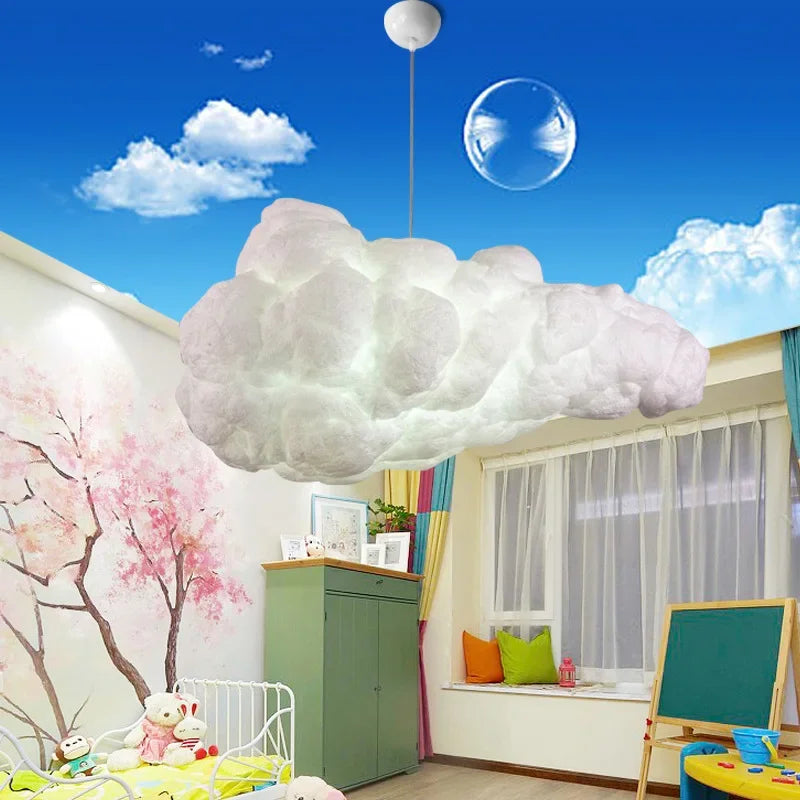 Floating Cloud Pendant Chandelier — Modern White Sculptural Ceiling Light