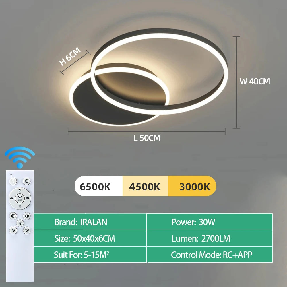 Infinite Dimming Acrylic Chandelier — Modern Multi-Head LED Ceiling Light