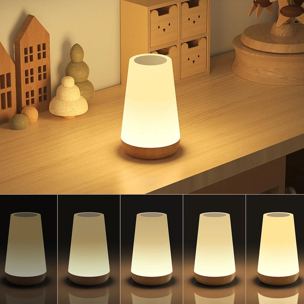 13-Color Rechargeable Night Light — Touch & Remote Dimmable RGB Lamp