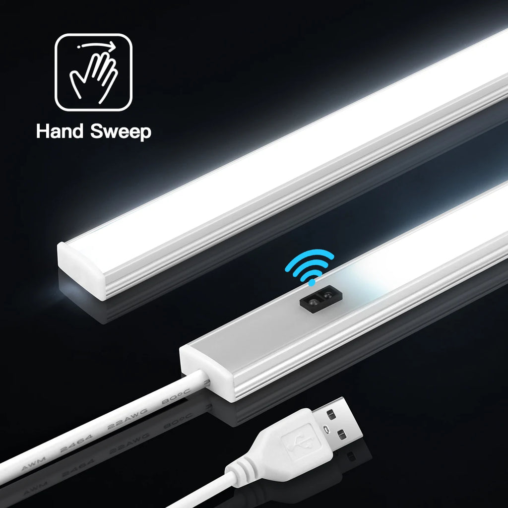 Hand-Wave Sensor Cabinet Light — Touchless USB LED Kitchen Strip