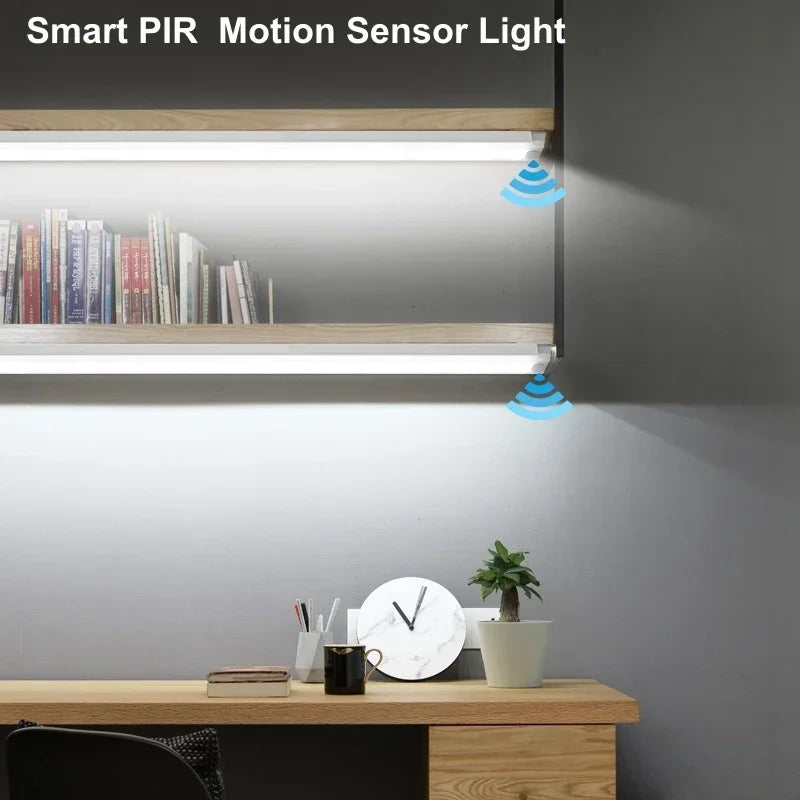 PIR Motion Sensor Light Strip — Rechargeable Magnetic Cabinet Lamp