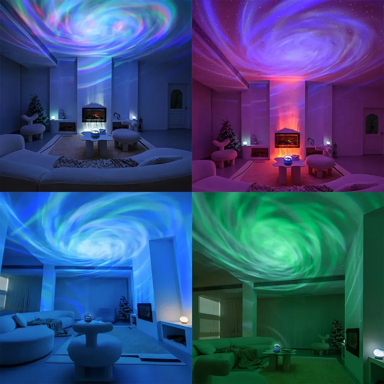 LED Galaxy Projector Night Light — Remote Control Star & Aurora Projection