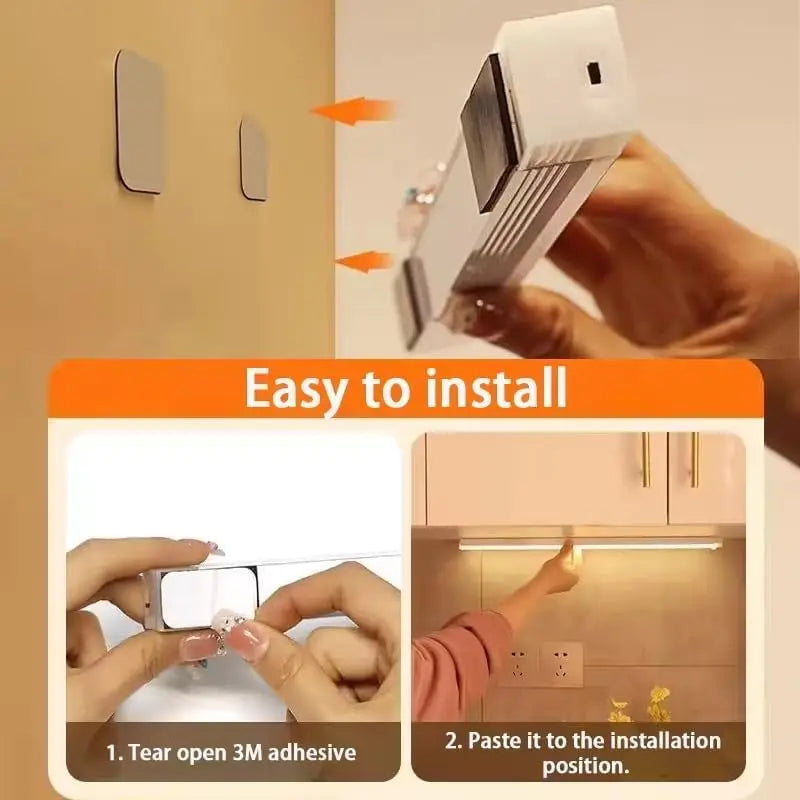 Rechargeable Motion Sensor Cabinet Light — Magnetic Wardrobe & Stair Strip