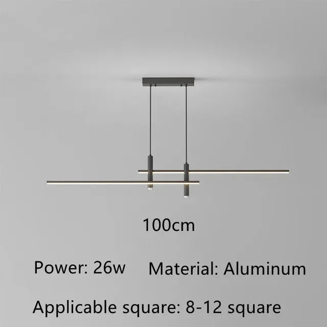 Modern Gold & Black LED Dining Chandelier — Minimalist Kitchen Pendant Fixture