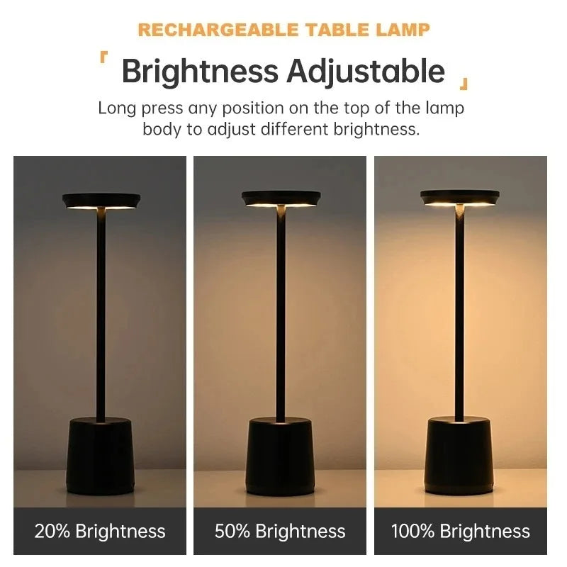 Crystal Rechargeable Touch Desk Lamp — 3-Color Dimmable Ambient Light