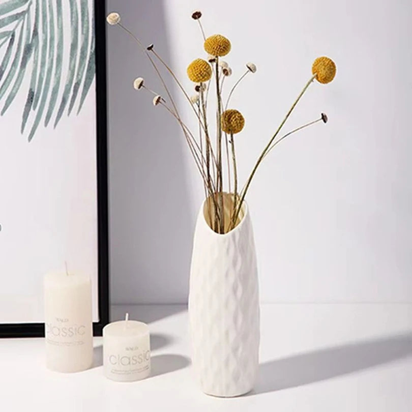 Concise Ceramic-Look Plastic Vase — Event & Bonsai Display Pot