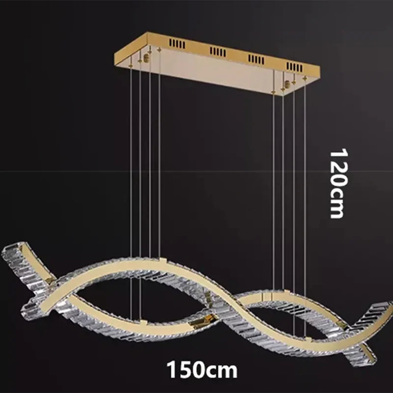 Luxury Crystal Gold Chandelier — Multi-Arm Living & Dining Room Light