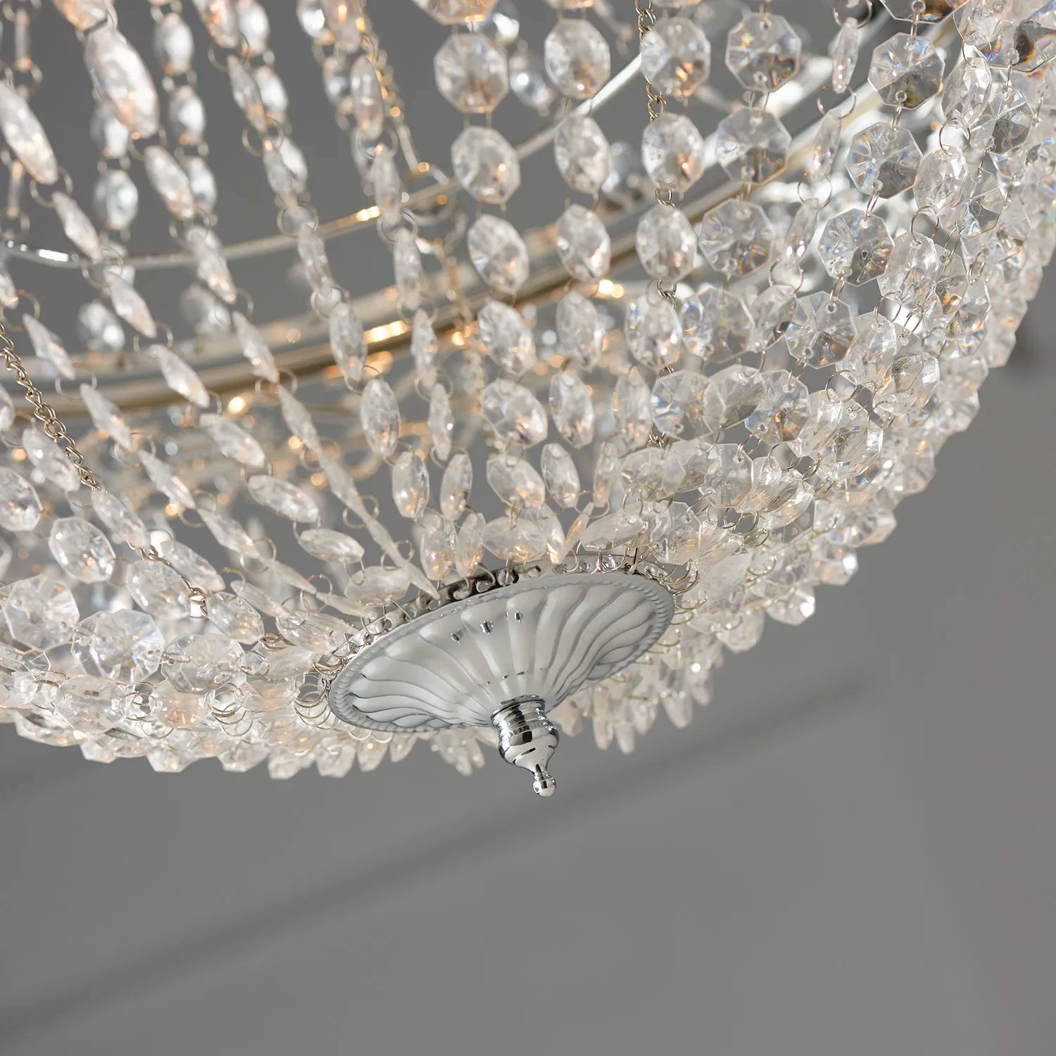 Vintage Crystal Charlotte Chandelier Shade — Regal Ceiling Light Fitting